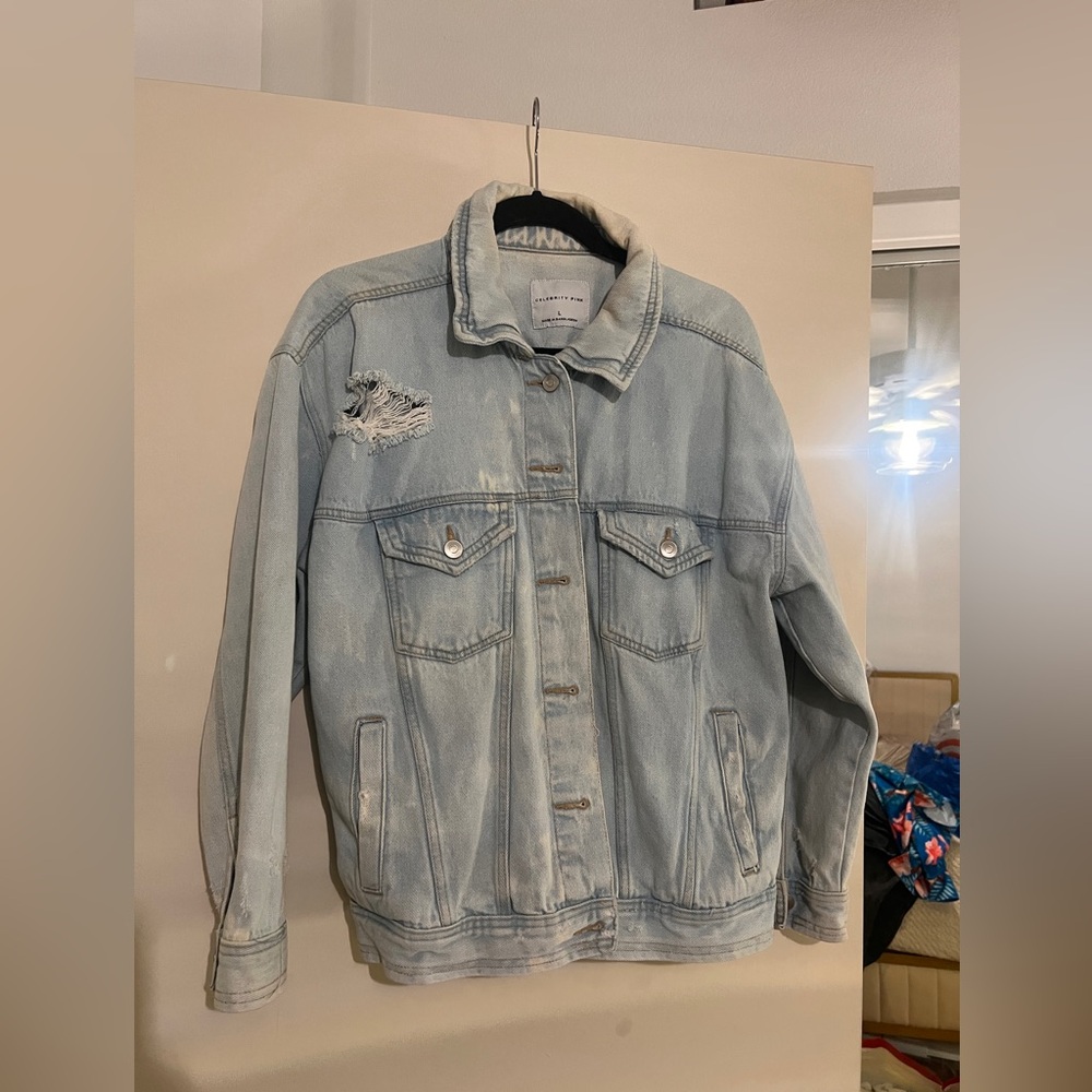 Light Blue Denim Jacket celebrity pink